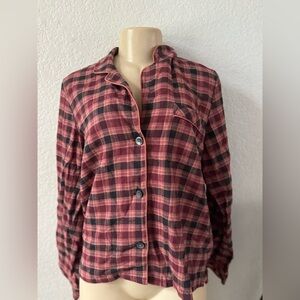 Madewell Plaid Button Down Shirt - Red and Black western style nwt